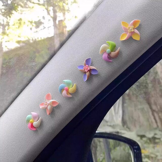 Electric Vehicle Mini Windmill Decoration Motorcycle Bicycle Healing Style Car Accessories Ornaments Cute Gadgets