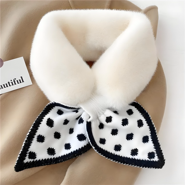 Winter Plush Scarf, Autumn and Winter Fur Collar, Cute Korean Style Versatile Neck Warmer, Faux Rex Rabbit Fur, Windproof, Warm and Thickened