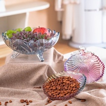  High-end fruit plate creative personality fashion glass large crystal light luxury large fruit plate luxury modern living room household