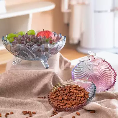 Premium fruit plate creative personality fashion glass large crystal light luxury large fruit plate luxury modern living room home