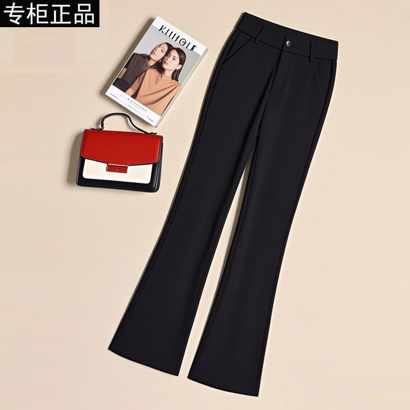 Authentic New Stretchy Flared Commuter Pants 2026 Autumn Style Petite Height-Enhancing Black Suit Pants