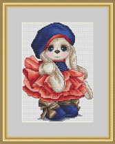 Bunny Marina paper embroidered figure 2 pages 128g color jet paper print