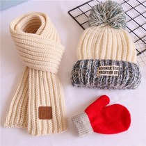 Autumn childrens hat scarf three-piece set cute childrens children go out exploding new products breathable set Winter
