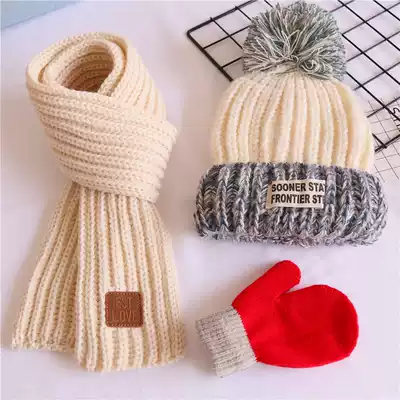 Autumn children's hat scarf three-piece set cute children's children go out exploding new products breathable set Winter