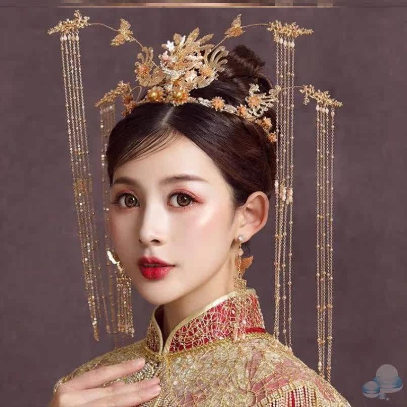 Crested Crown Accessories Simple Golden Classical Temperament Brief Girl's Eurostyle Bridal Headwear Crown Jewel Wedding