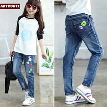 Chinese childrens wide pine version spring and autumn British style Forest loose autumn trousers