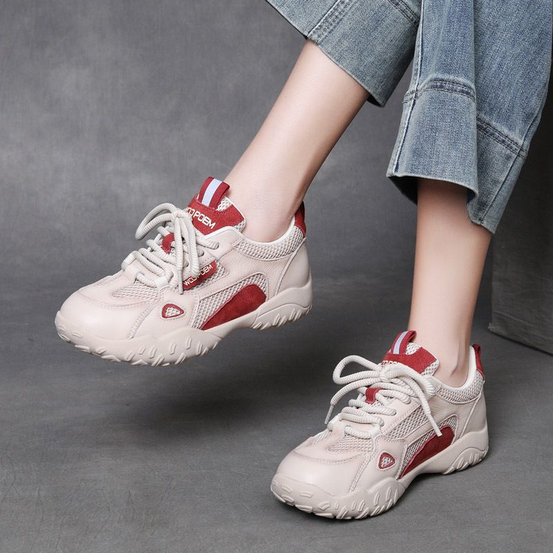 Bajeet/Spain Aesthetic Presentation Mesh Women's Shoes First Layer Cowhide Breathable Soft Sole Sports Style Casual Shoes Bajeet/Spain Aesthetic Presentation Mesh Women's Shoes First Layer Cowhide Breathable Soft Sole Sports Style Casual Shoes