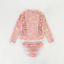 2022ins New Girl Long Sleeve Split Swimsuit Children Swimsuit Girl Swimsuit Cute Baby Spa Swimsuit