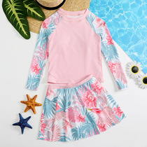 New childrens swimwear girls split skirt-style little girl CUHK Princess Cute Ocean Swimsuit