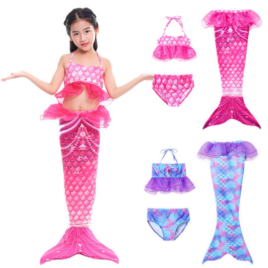 Kids mermaid swimsuit girls fishtail princess skirt split hot spring swimsuit girls fishtail swimsuit set