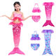 Mermaid ຊຸດລອຍນ້ໍາຂອງເດັກຍິງ Princess skirt ປາຫາງສາມສິ້ນຊຸດເດັກຍິງ bikini ຄົນອັບເດດ: ແລະຫນ້າຮັກ