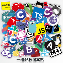 Programming Language Programmer Laptop Luggage Sticker Tablet Phone Guitar Sticker No Glue Leaving Waterproof
