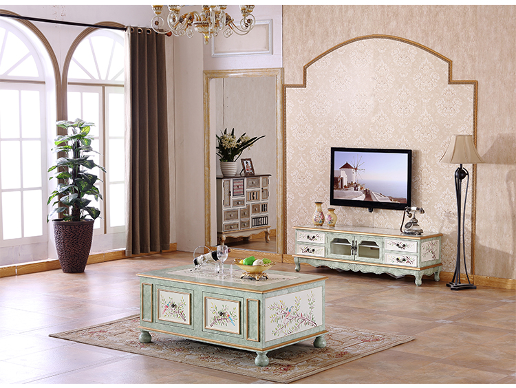 Nội thất phòng khách Tủ tivi kết hợp bàn cà phê Tối giản hiện đại 2 mét Tủ TV 1,6 mét Phong cách châu Âu và Mỹ bộ bàn ghế phòng khách