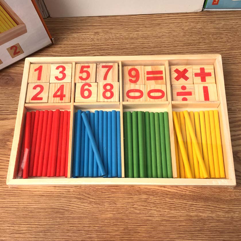 Wooden digital stick frame children's arithmetic operation number stick kindergarten Mengzhi early education toy learning calculation