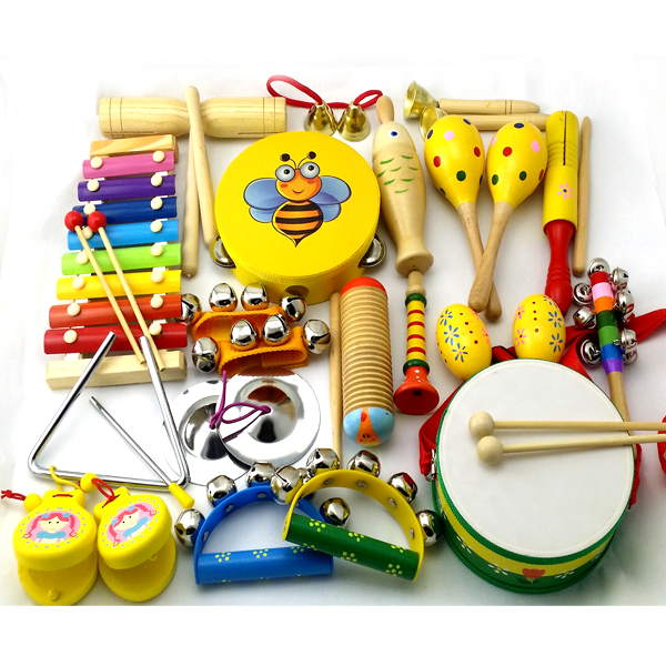 Muer Orff bộ gõ hỗ trợ giảng dạy kết hợp giáo dục trẻ sơ sinh giáo dục sớm nhạc cụ đồ chơi trống hai mặt đồ chơi cho trẻ em