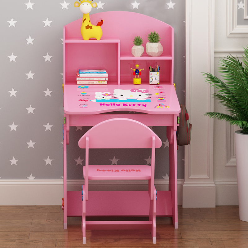 Children S Desk Bookcase Combination Girl Simple Learning Table And