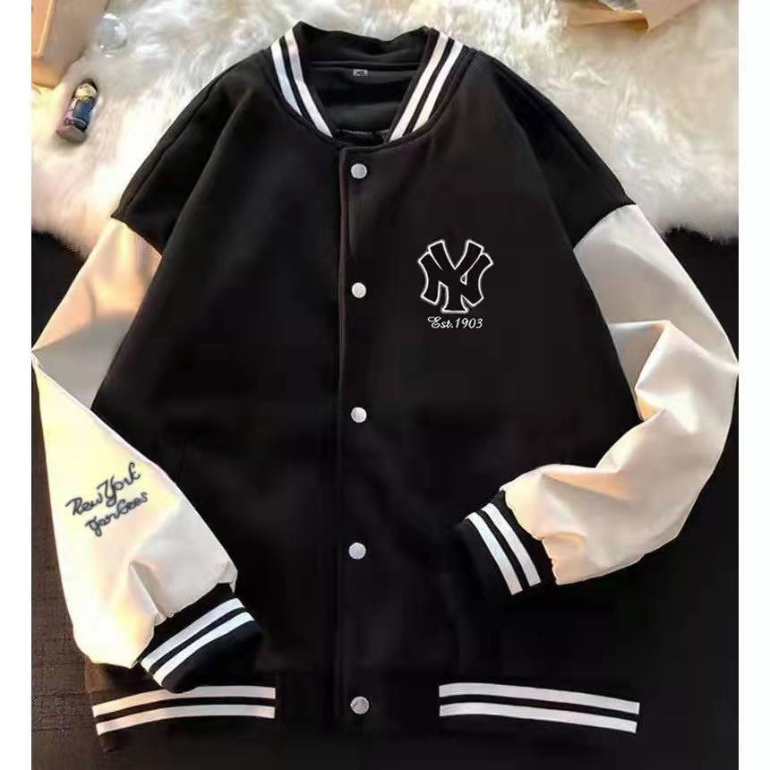 Casual American baseball uniform thick section spring street college style NY embroidery baseball uniform loose outerwear jacket for men and women