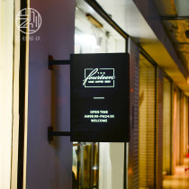 Creative electroplating do old double-sided hollow light box LED luminous characters outdoor door head hanging wall Billboard making