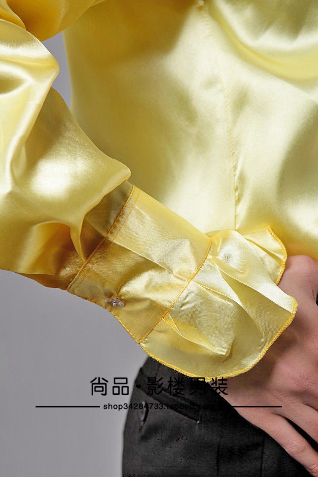 Hình ảnh studio cổ áo ren áo điệp khúc trang phục nam trang phục sân khấu màu tím vàng áo dài tay sơ mi tay ngắn