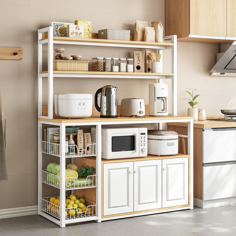 Kitchen Shelve Multilayer Floor-Floor Containing Cabinet Microwave Oven oven Oven Cabinet Multifunction Home boiler Containing Shelf shelf