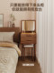 Solid Wood Dressing Table for Small Bedrooms, Mini Ultra-Narrow Bedside Table, Vintage Style Integrated Flip-Top Vanity Table with Mirror for Small Apartments