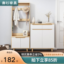 Nordic shoe cabinet Cabinet integrated home door outside living room entrance wall porch cabinet storage locker shoe rack