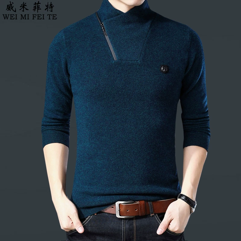 Áo len cao cổ nam thu đông và xu hướng cá tính Hàn Quốc áo len ấm áp cho nam áo len dày - Áo len