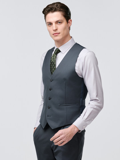 报喜鸟2025春季新款男士商务休闲宴会时尚V领马甲羊毛西服背心男