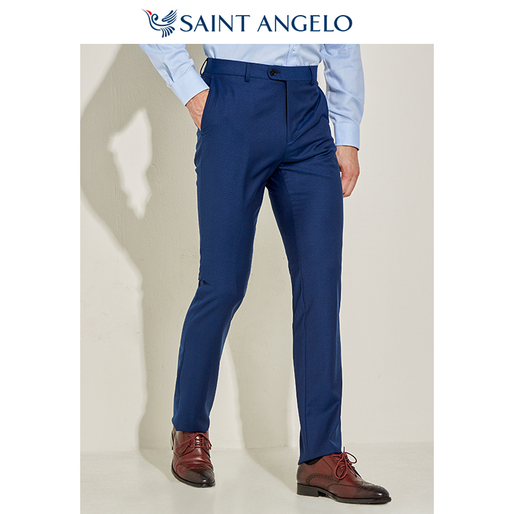 báo cáo Saint Angelo Đó quần Suit Trim xanh quần Suit Các Bird Business Suit nam.