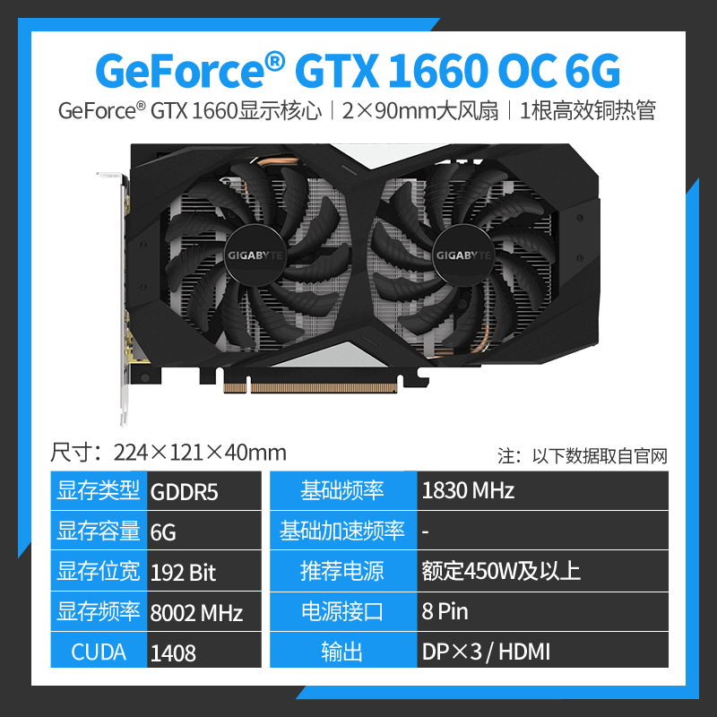 GTX&166OC-6GDJijia RTX   2060   WF2   8G   AORUS / Wind devil Dazzling lights game Graphics card 8G   GTX 1660