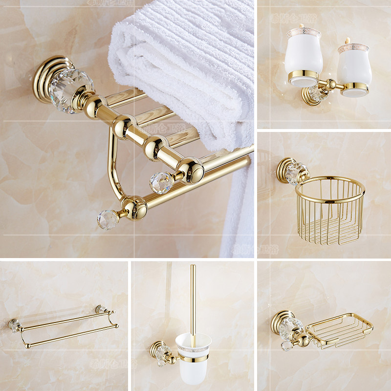 Eurostyle Stainless Steel Towel Rack Makeup Room Towel Rod Pendant Gold Hardware Pendant Suit Bathroom Shelve