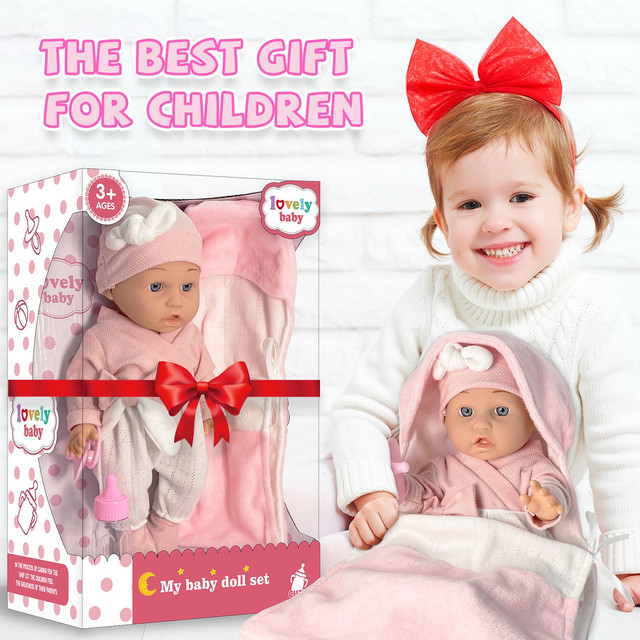 Foreign Trade Newborn Soothing Play Doll Vinyl Toy Realistic Soothing Doll Baby Doll Set