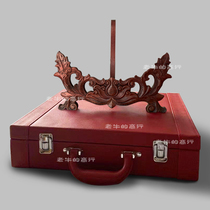 Leather gift box with bracket plate box Square gift box round tea cake porcelain plate gift box can be customized