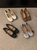 Small ckerwin ballet style gentle shallow mouth flat shoes 2024 summer new style pleated fairy temperament womens shoes