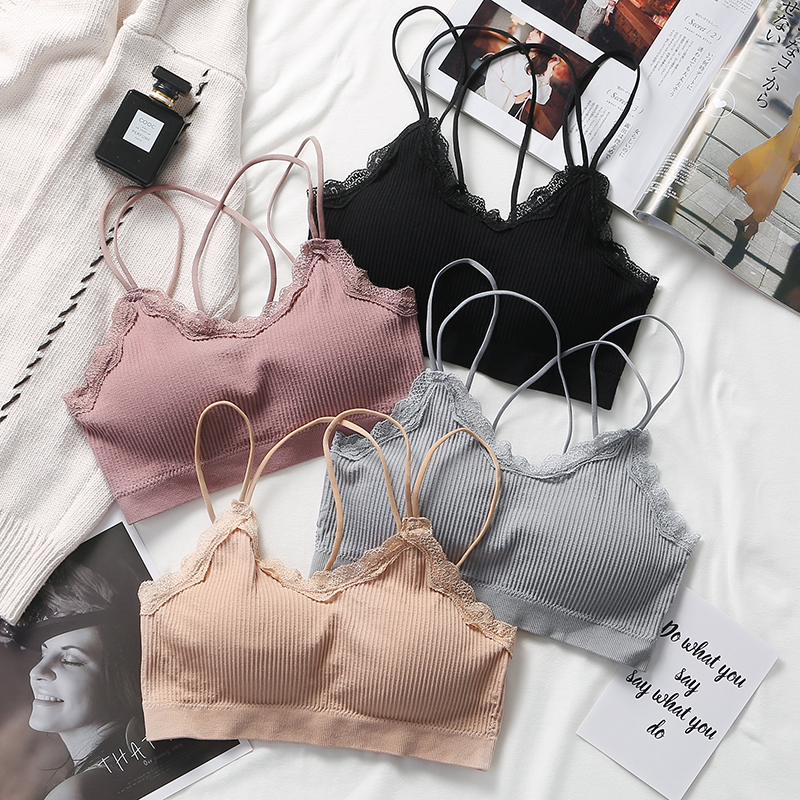 Japan No Trackless Sports Underwear women No steel ring Summer thin section Poly Bra Beauty Back Smear Bra Wrap Breast Wrap