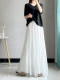 White Pleated Chiffon Skirt for Women, Mid-Length Skirt, Summer Long Loose Skirt with a Large Hem, Drapey Fairy Pleated Skirt