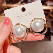 South Korea East Gate Net red earrings temperament pearl earrings female fashion wild exaggerated s925 sterling silver needle ear jewelry