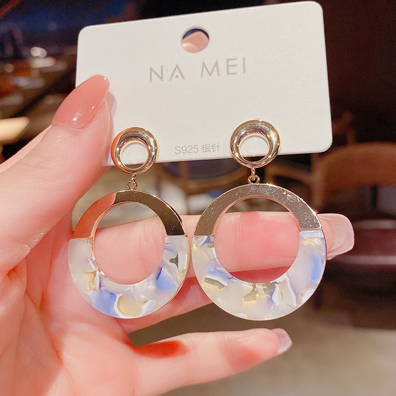 South Korea Summer Color Earrings 2022 New Wave Fashion Personality Little Fresh Earrings s925 Silver Needle Ear Ornaments