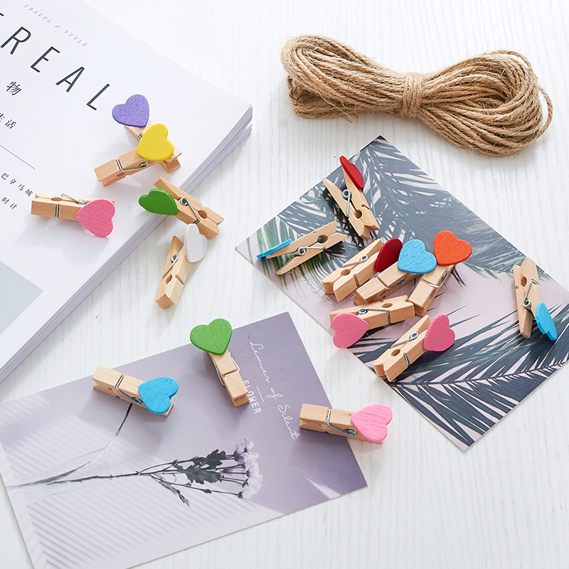 Photo clip hemp rope clip photo clip creative log clip hanging decoration photo wall note clip dormitory desktop folder