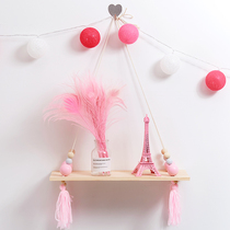 ins Nordic girl heart room wooden hanging board shelf wall partition soft sister room decoration wall decoration