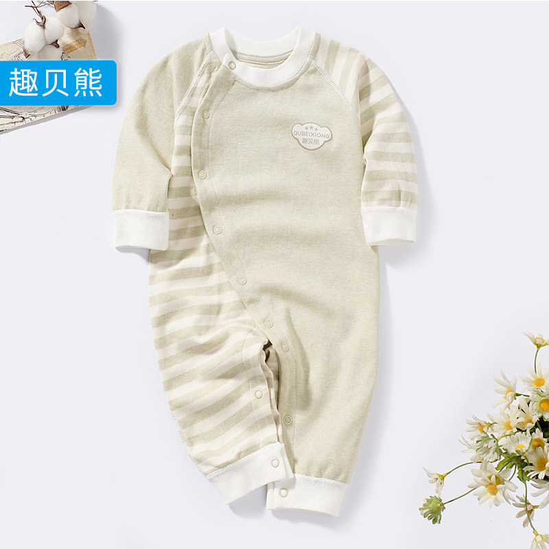 婴儿连体衣服春秋装纯棉内衣男女宝宝薄款睡衣空调服婴幼儿爬服秋