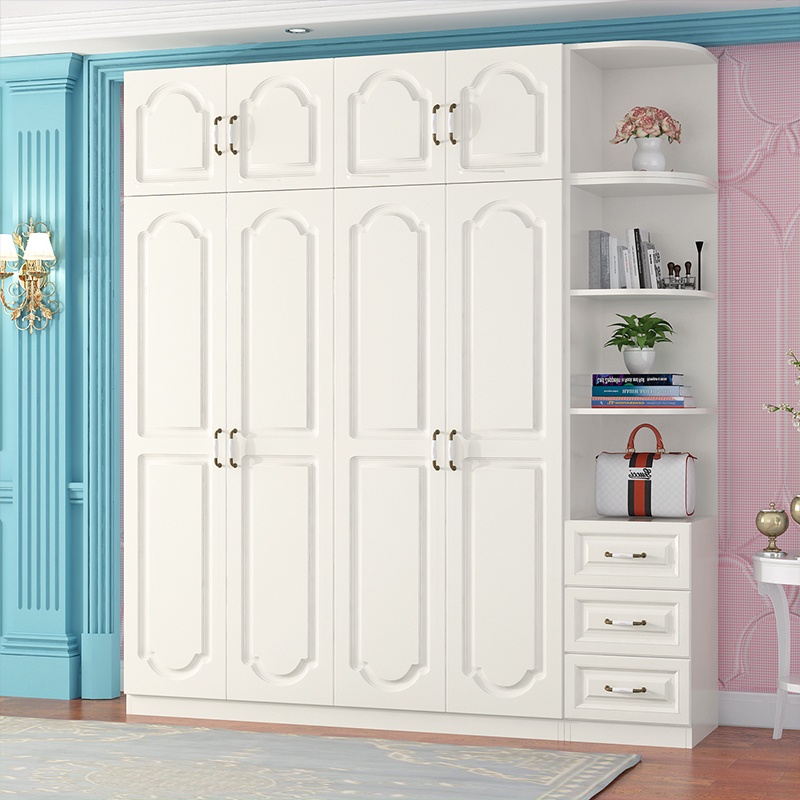 European-style wardrobe home simple modern economy type assembly solid wood small apartment simple children's bedroom white wardrobe