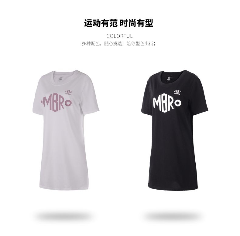 Umbro Ô 2019 Mùa hè Mới của phụ nữ Vòng cổ cao cổ In Váy thể thao giản dị Váy ngắn tay nữ Váy midi - Trang phục thể thao bộ thể thao nữ mùa đông