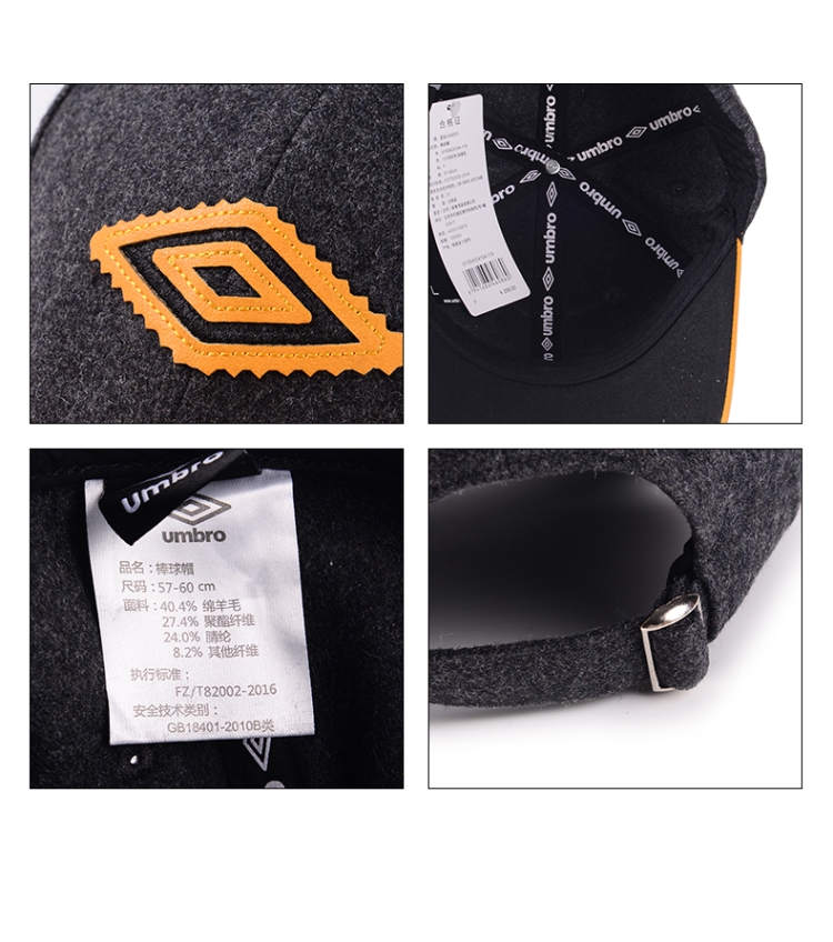 UMBRO Ô 2019 mùa thu mới trung tính đơn giản hoang dã thể thao giản dị mũ bóng chày UI193AC4104 - Mũ thể thao mũ lưỡi trai nam đẹp
