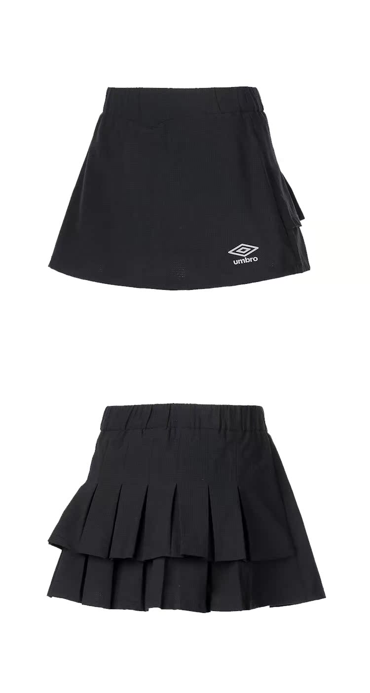 Umbro UMBRO của phụ nữ rung mạng âm thanh màu đỏ thể thao và giải trí Váy của phụ nữ màu rắn xếp nếp Một từ váy thể thao váy trắng nữ quần áo the thao nữ ngắn