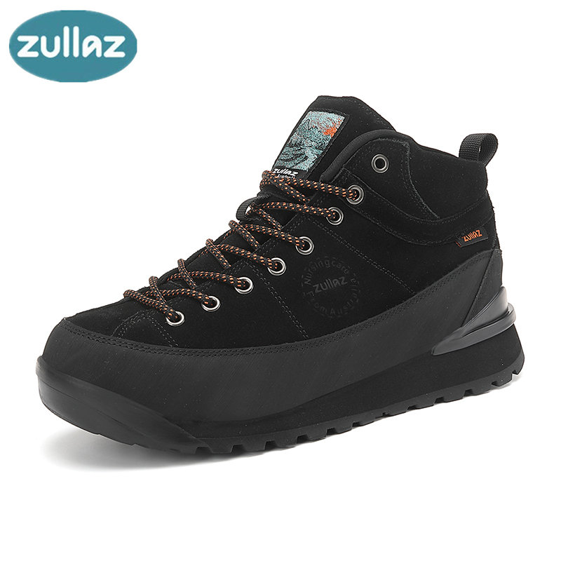 Zuiiaz's Autumn and Winter Leather Casual Shoes for Men, Non-Slip, Waterproof, High-Top, Thick-Soled, Fleece-Lined, Warm Hiking Shoes Zuiiaz's Autumn and Winter Leather Casual Shoes for Men, Non-Slip, Waterproof, High-Top, Thick-Soled, Fleece-Lined, Warm Hiking Shoes