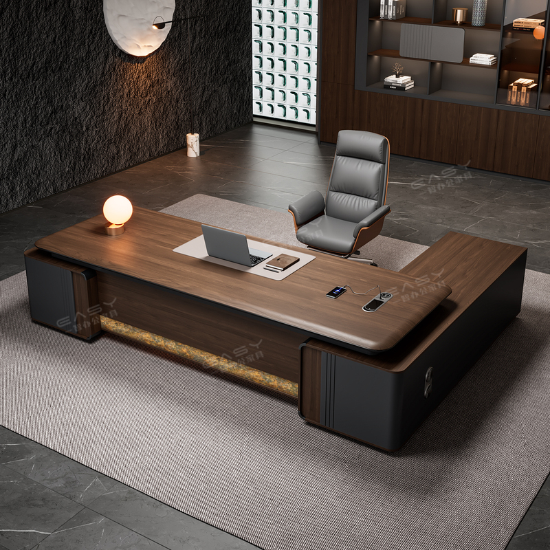 Modern Light Luxury Executive Desk, High-End and Elegant Business Ceo Desk with Side Cabinet, Leader's Office Executive Desk Modern Light Luxury Executive Desk, High-End and Elegant Business Ceo Desk with Side Cabinet, Leader's Office Executive Desk