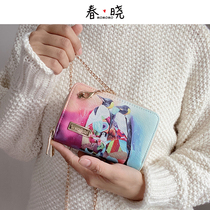 Foreign trade original single cut big brand export European and US double zip mini mobile phone chain chain bag bag shoulder slope bag bag