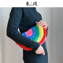 Foreign trade original exit  winter plush handbag hand grab the simple hundred and ins armpit handbag large capacity