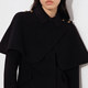 PSALTER Psalm winter black wool cape short windbreaker woolen coat